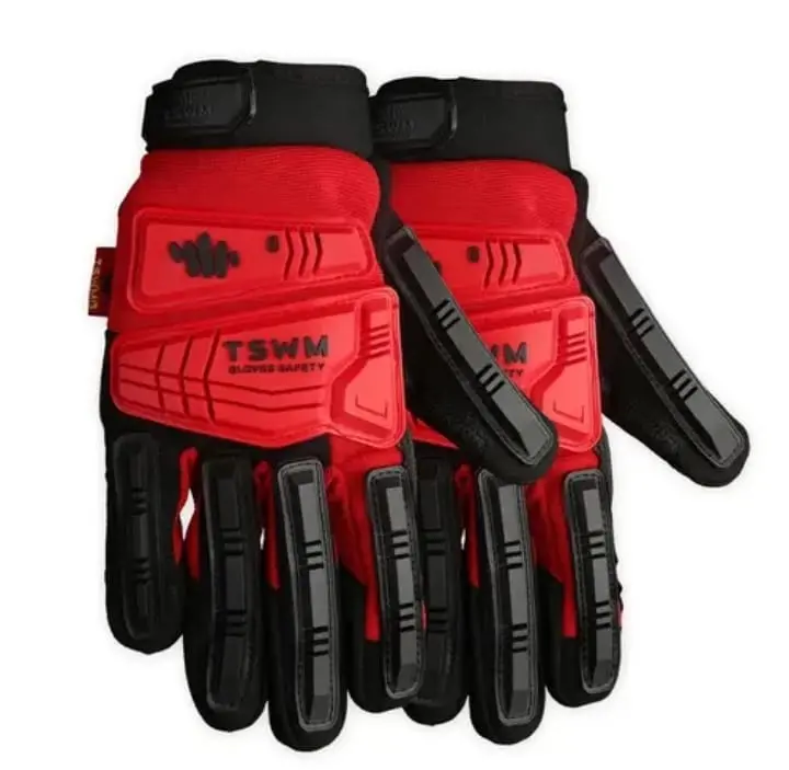 TSWM Premium Heavy Duty Heat Resistant Safety Work Gloves - Safety Equipment, Flame-Resistant Stitching, Impact Protection, Palm Padding, Advanced Protection Gloves for Welders