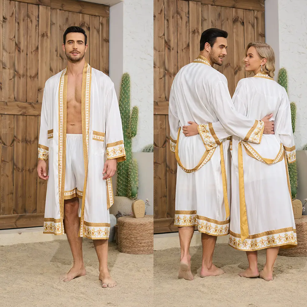 White Wall Flowing Gold (Men's Robe+Shor