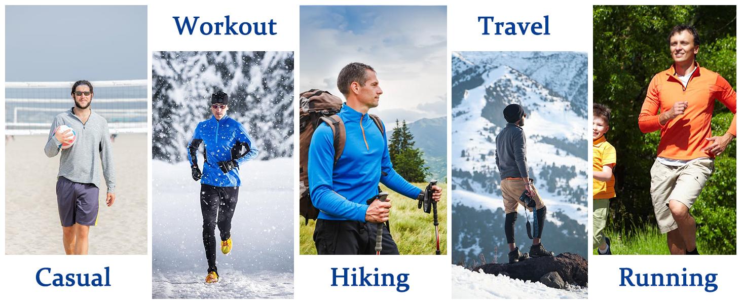 MAGCOMSEN Men's Running Athletic Shirts 1/4 Zip Fleece Pullover Long Sleeve Spring Sweatshirts