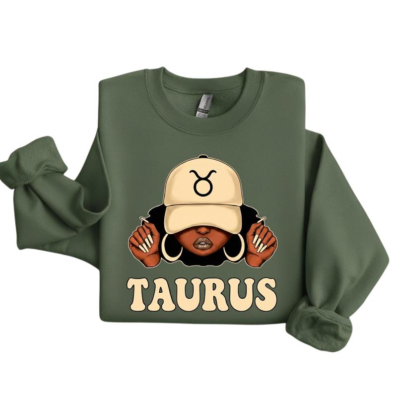 [Full 12 Zodiac] Zodiac Vibes Sweatshirt – Mixed Texture Hat Graphic, Complete Horoscope Collection with Bold Patterned Text, Unisex Astrology Gift for Men & Women