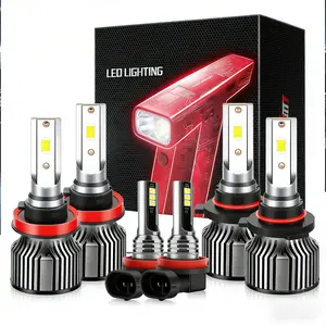 Waterproof 9005 9006 H11 LED Headlight Bulbs 4/6-Pack, Quadruple Cooling System with Pure Copper Base & Intelligent Temperature Control, 12000RPM Silent Fan, 50000+ Hours Lifespan, Plug & Play LED Headlights for Most Cars & Vehicles