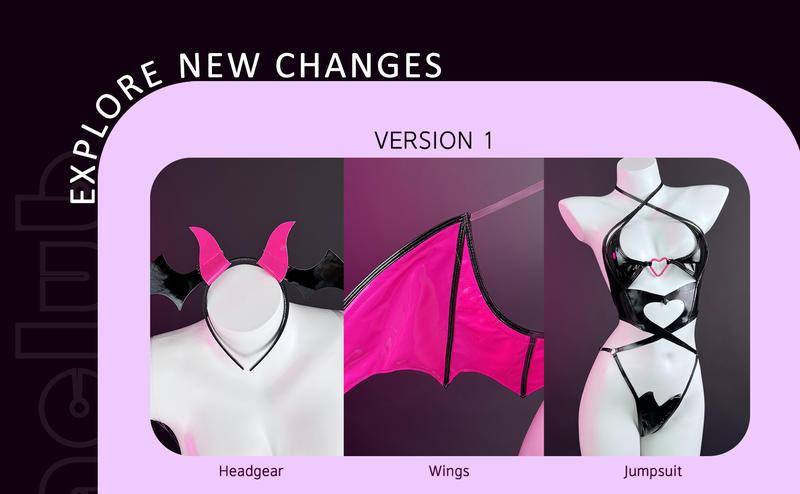 2026 Hottest Picks 6-Piece Seductive Succubus Cosplay Lingerie Valentine's Day Koruraclub Devil of Lust Costume KO69