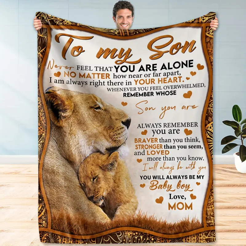 A Flannel Blanket, A Mother'S Blanket For Her Son, A Warm And Comfortable Sofa Bed Blanket, A Birthday Graduation Present song ift