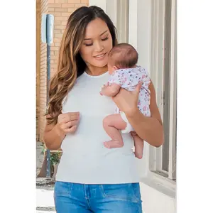 Ponte Knit Nursing Tank Top With Zipper - Off-White Postpartum