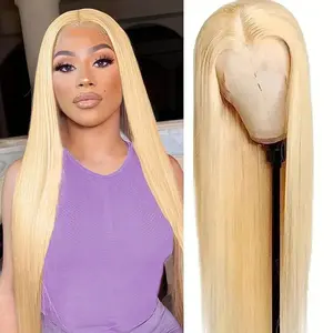 Ladies Long Straight Hair Wig Beige Straight Hair Cover Halloween Wig Cover