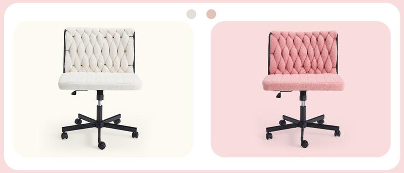 EROMMY Height Adjustable Criss Cross Chair with Removable Wheels,Cross-legged Armless Swivel Home Office Chair,Oversized Vanity and Reading Chair for Bed Room,Living Room,Pink,Grey,Green Furniture Lounge Ergonomic