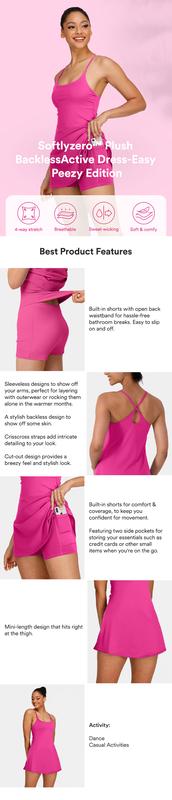 Halara Softlyzero Plush Backless Active Dress-Easy Peezy Edition