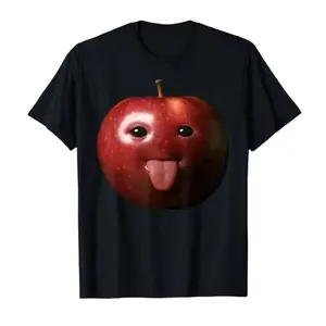 Humorous Meme Apple Graphic TShirt Comfortable Cotton Crew Neck Casual Breathable Unisex Summer Short Sleeve Tee