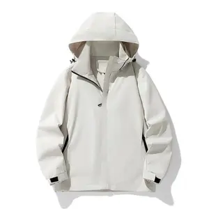 Men's Outdoor Fleece Lined Windproof Waterproof Jacket, Hiking, Climbing, Warmth, Loose Fit, Zipper Pockets, Adjustable Hood, Windproof Zipper Placket, Adjustable Velcro Cuffs, Fall Winter Jacket Coat