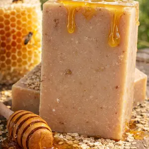 4.8oz Single Bar Oats and Honey Soap Dry Skin Moisturize Hydrating with Shea Butter Natural Ingredients for Eczema & Sensitive Skin Care