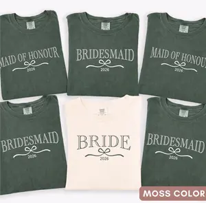 Bridal Party Comfort Colors T-Shirt, Bridesmaid Proposal Gift, Maid Of Honor Tee, Matching Wedding Shirt, Wedding Party Bachelorette Shirt, Full Sizes