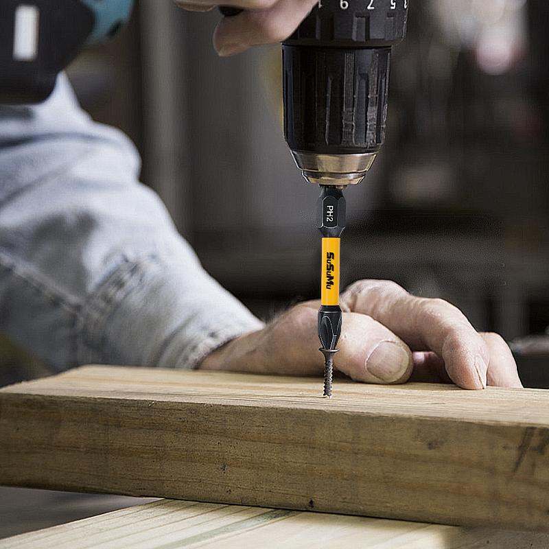 【Clearance Sale】24-Piece Black Phosphated Screwdriver Bit Set | Impact-Resistant Magnetic Bits | Square-Slot Hex Shank & Flat-Head Slotted | Yellow Rubber Sleeve — Auto & DIY High-Strength Tool Kit. Screwdriver Set pc Portable detachable Precision quick