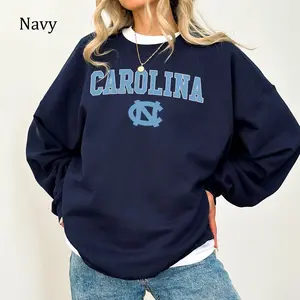 Vintage North Carolina Tar Heels Football Unisex Graphic Sweatshirt, Casual Streetwear For Everyday Wear