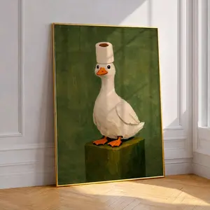 [Freeship.Noframe] - Duck poster, funny bathroom wall art, humorous animal print