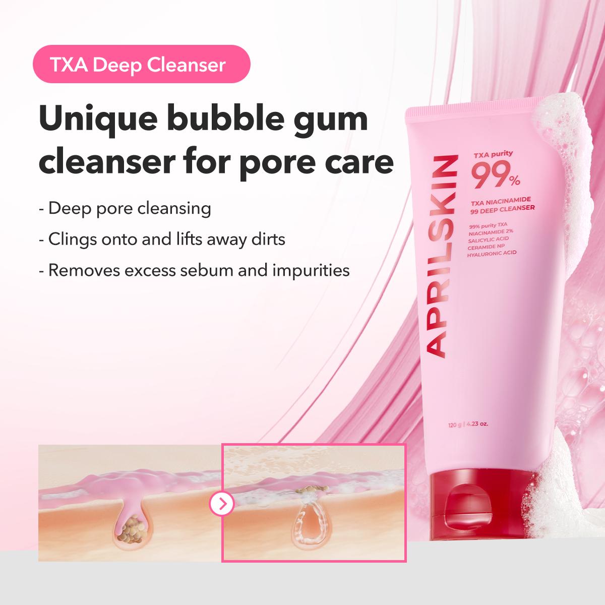 [APRILSKIN official] Clear & Glow on a Budget TXA 99 SET | Deep Cleaner, Milky Toner, Microneedling Serum, Overnight Wrapping Mask, Collagen Hydro Gel Mask, Calendula Peel Off Mask | Pore, Brightening Care for Korean Glass Glow Skin