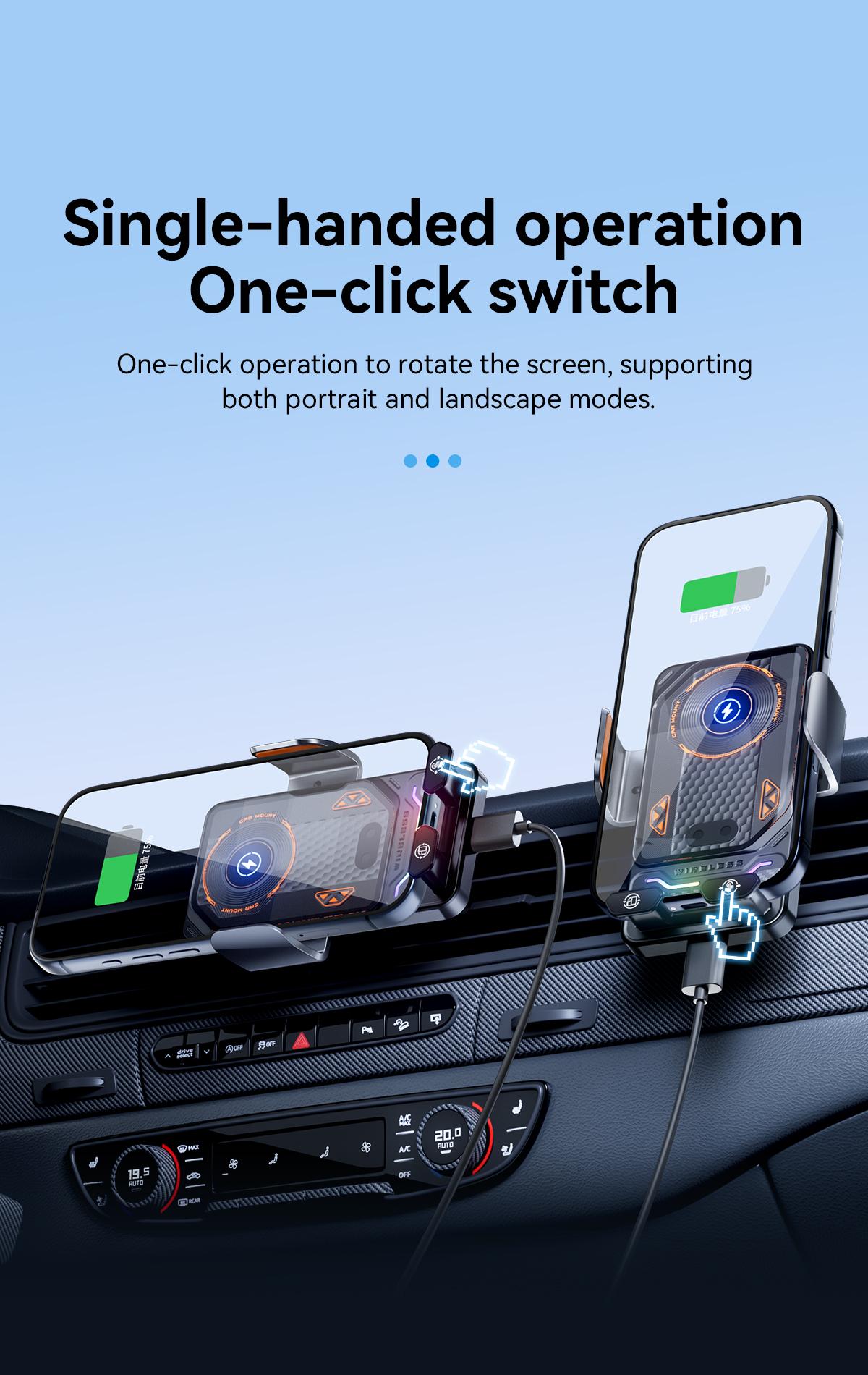 Car Phone Holder,  15W Wireless Charger >A Car Phone Holder, 360° Rotate & Multi-angle Adiustment Car  Mount Smartphone Cellphone Stand magnetic pro Springtok