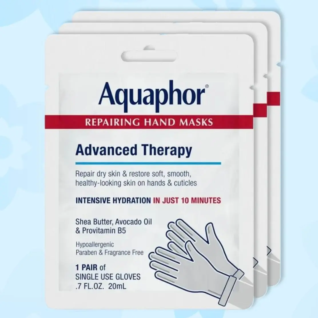 Aquaphor Repairing Hand Masks – Intensive Moisture Gloves with Avocado Oil & Shea Butter (3 Pairs) Aquaphor Repairing Hand Masks – Intensive Moisture Gloves with Avocado Oil & Shea Butter (3 Pairs)