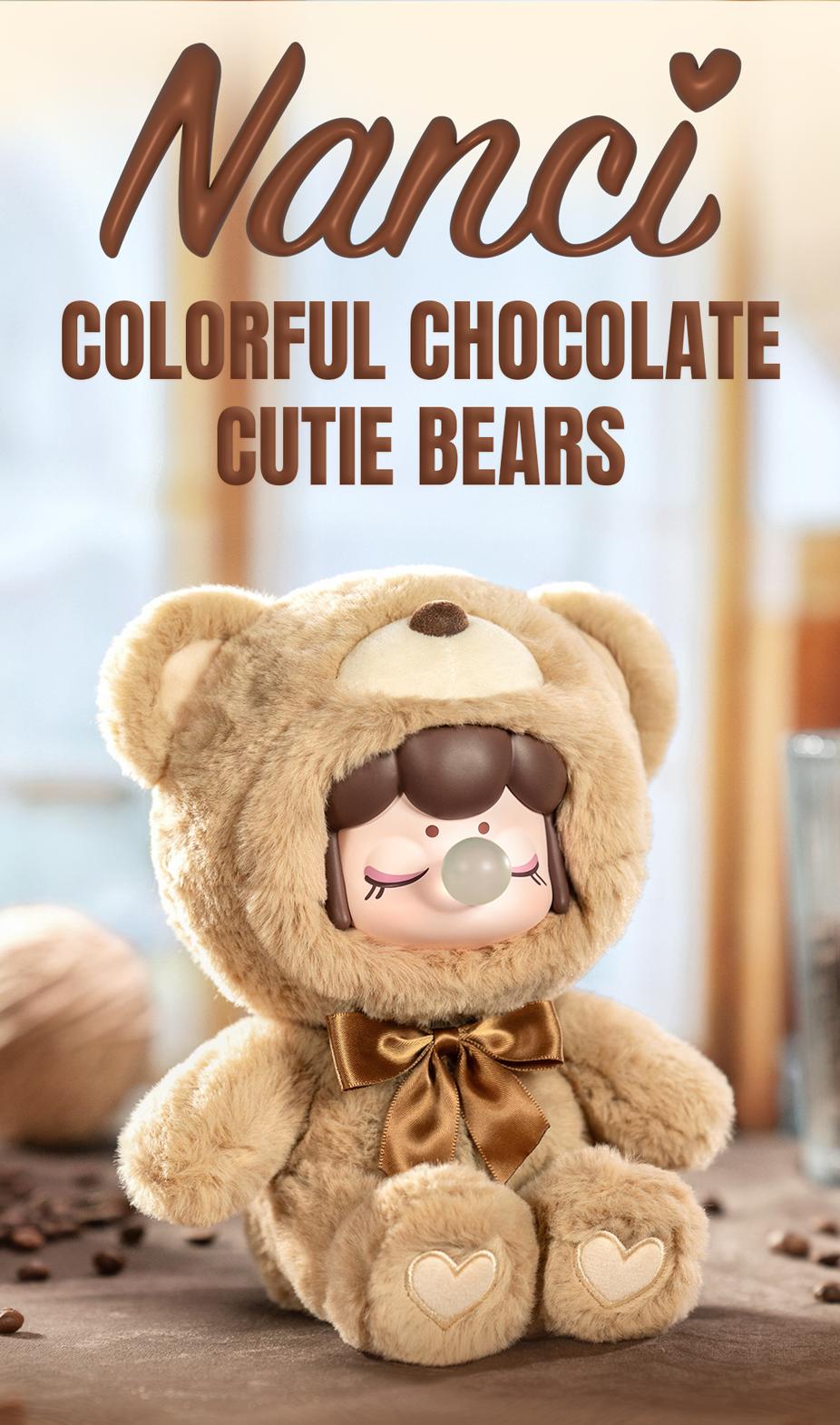 Rolife Nanci's Colorful Chocolate Cutie Bears Plush Doll Blind Box Figure,7 Inches Cute Anime Plush Doll Mystery Box Popular Collectible Toy Creative Kits for Birthday Gifts/Christmas Holiday Rolife Nanci's Colorful Chocolate Cutie Bears Plush Doll Blind Box Figure,7 Inches Cute Anime Plush Doll Mystery Box Popular Collectible Toy Creative Kits for Birthday Gifts/Christmas Holiday