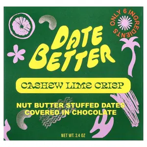 Date Better Snacks Dates, Cashew Lime Crisp, 2.4 oz