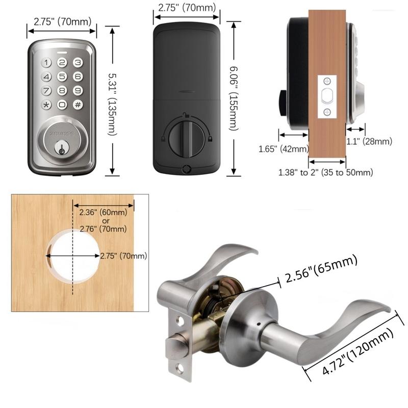 ZOMOSS smart door lock - anti peeping keyboard, automatic locking function, easy installation - perfect home security guarantee, upgraded home security | modern design | easy to install lock