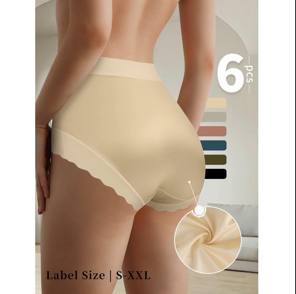 Women's Seamless Mid-Waist Underwear InvisibleComfort Breathable Underpants for Ladies 6Pcs SoftElastic Mid-Waist Waistband Basic Cotton Panties new years underwear for good luck