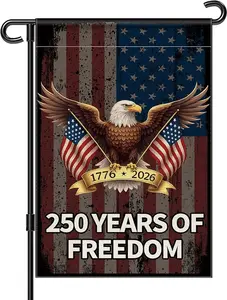 250 Years America Garden Flag, 250th Anniversary USA Banner 4th of July Patriotic Freedom Yard Sign Double-Sided Waterproof 1776-2026 Commemorative Flag