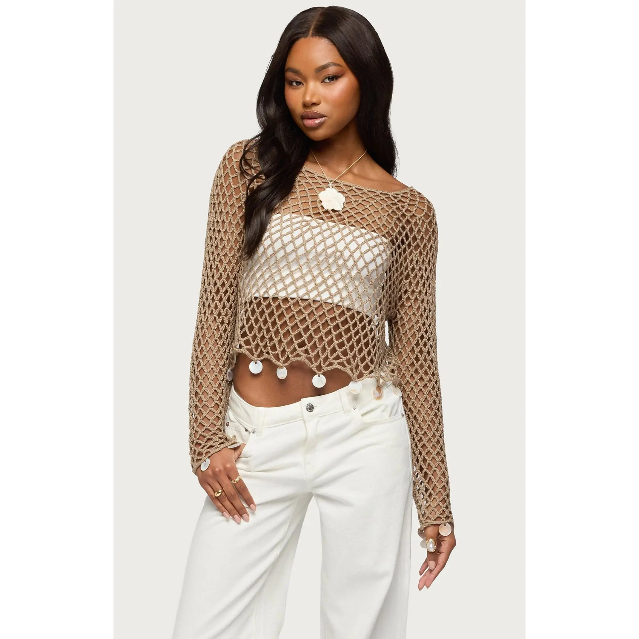 Edikted Women's Macarena Crochet Charm Top