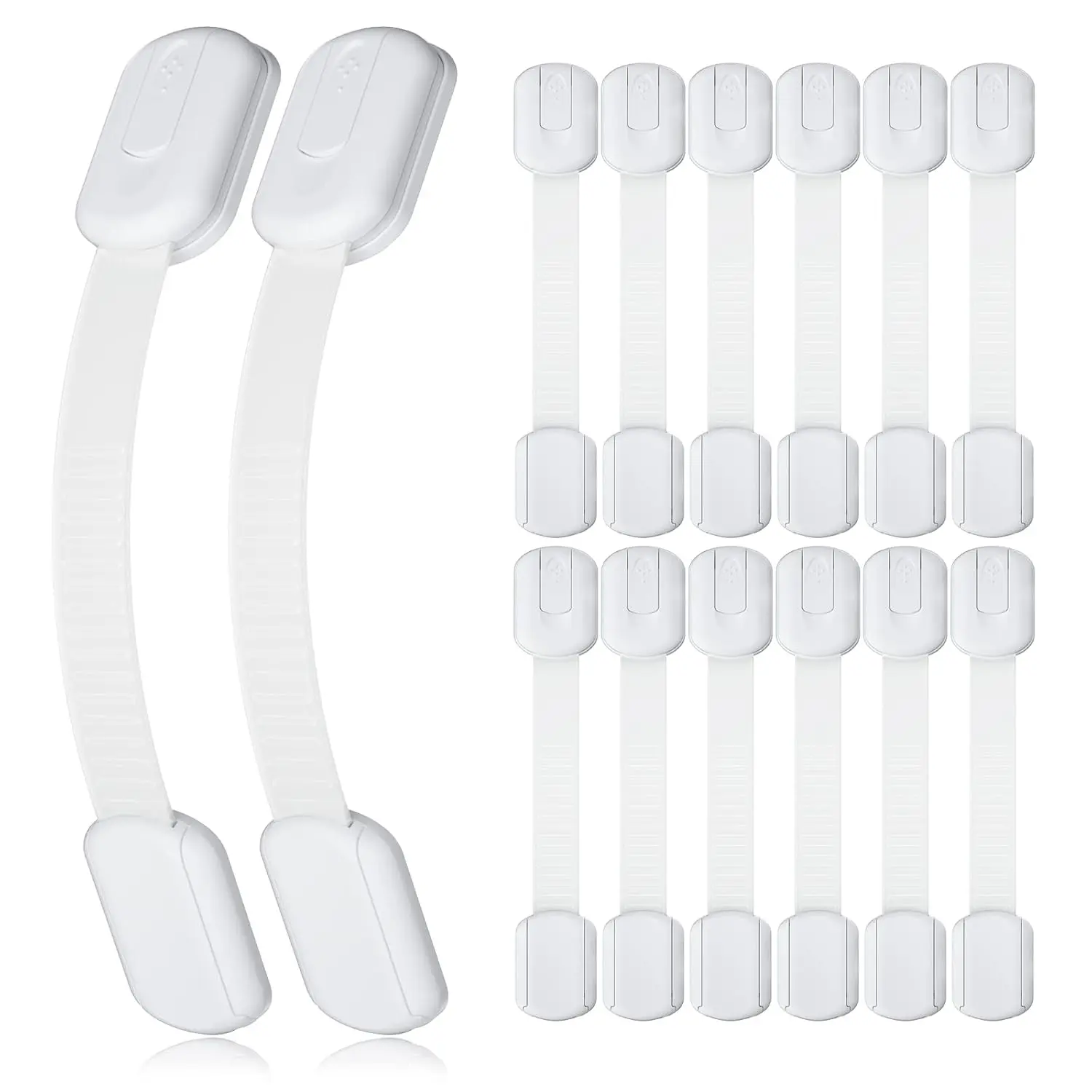 Kiddies  Safety Cabinet Locks for  (2 Pack)  Proof Latches for Cabinets and Drawers Doors,  Proofing Cabinet Strap Locks for Cupboards, Fridge, Toilet and Closet
