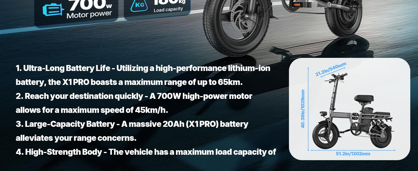 PASLDA Folding Electric Bike for Adults | 48V 15Ah Battery | 500W Motor | 20MPH | 30 Miles Range | Compact Commuter E-Bike