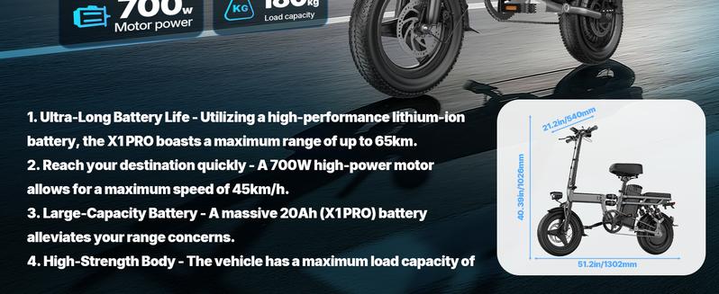 PASLDA Folding Electric Bike for Adults 48V 15Ah Battery 14"/20" Wheels 500W Motor 20MPH Speed 30 Miles Range Multi-Shock Absorption Compact Commuter E-Bike