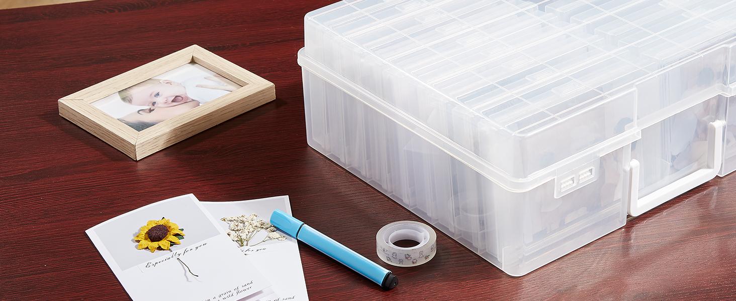 Lifewit 4x6/5x7 Photo Storage Box with Inner Photo Keeper, Multicolor, Seed Organizer Craft Storage Box for Cards Pictures Stamps Office Supplies Lifewit 4x6/5x7 Photo Storage Box with Inner Photo Keeper, Multicolor, Seed Organizer Craft Storage Box for Cards Pictures Stamps Office Supplies