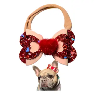 Small Cupid Dog Bow - Valentines Day Bow for Small Dogs - Heart Dog Hair Accessories