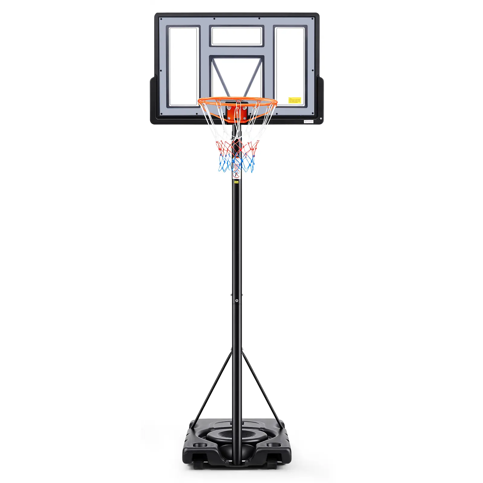 10FT Adjustable Height Portable Basketball Hoop Outdoor for Adult, 44 Inch Shatterproof Backboard w/Shock Absorbent Rim, Fillable Base, 2 Wheels for Swimming Pool/Indoor