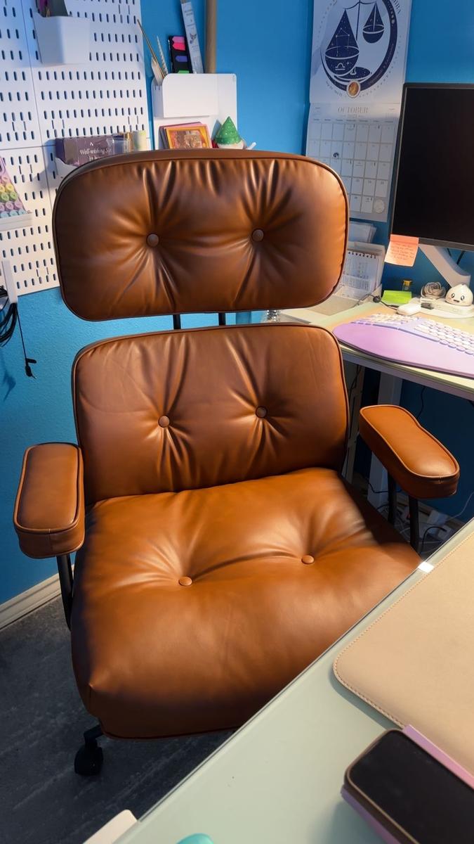 Item: PU Light Brown, High Back, Thick Cushion 