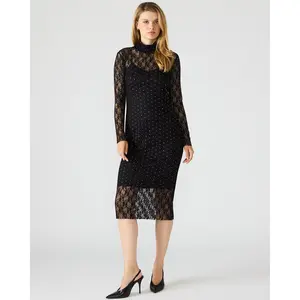 Steve Madden VIVIENNE STUDDED LACE DRESS BLACK
