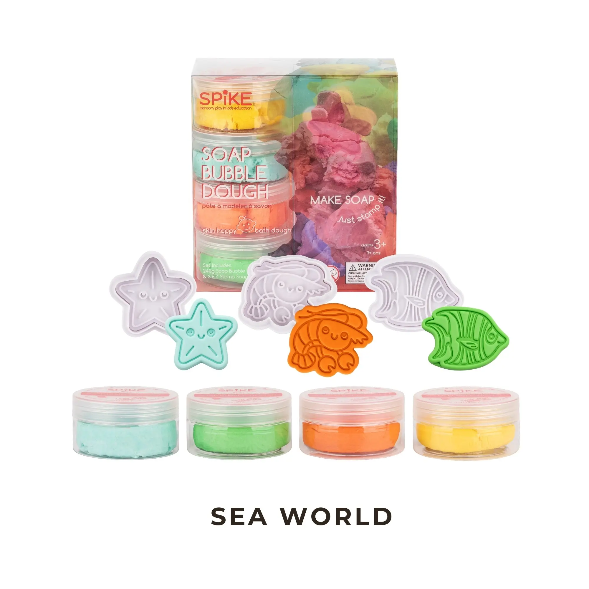 Innobaby SPIKE Soap Bubble Dough Sensory Toy - Moldable Soap, Bath Activity Set