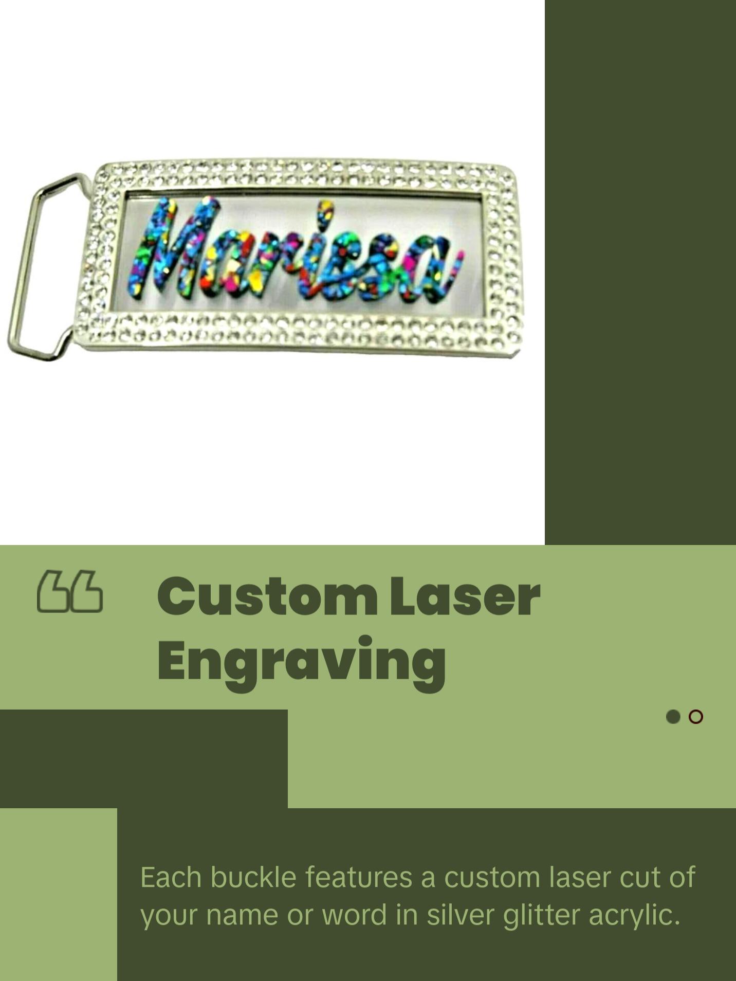Adjustable Custom Belt Buckle – Personalized Laser Engraved Bling Rhinestone Nameplate, Hip Hop Fashion Accessory, Any Name or Word