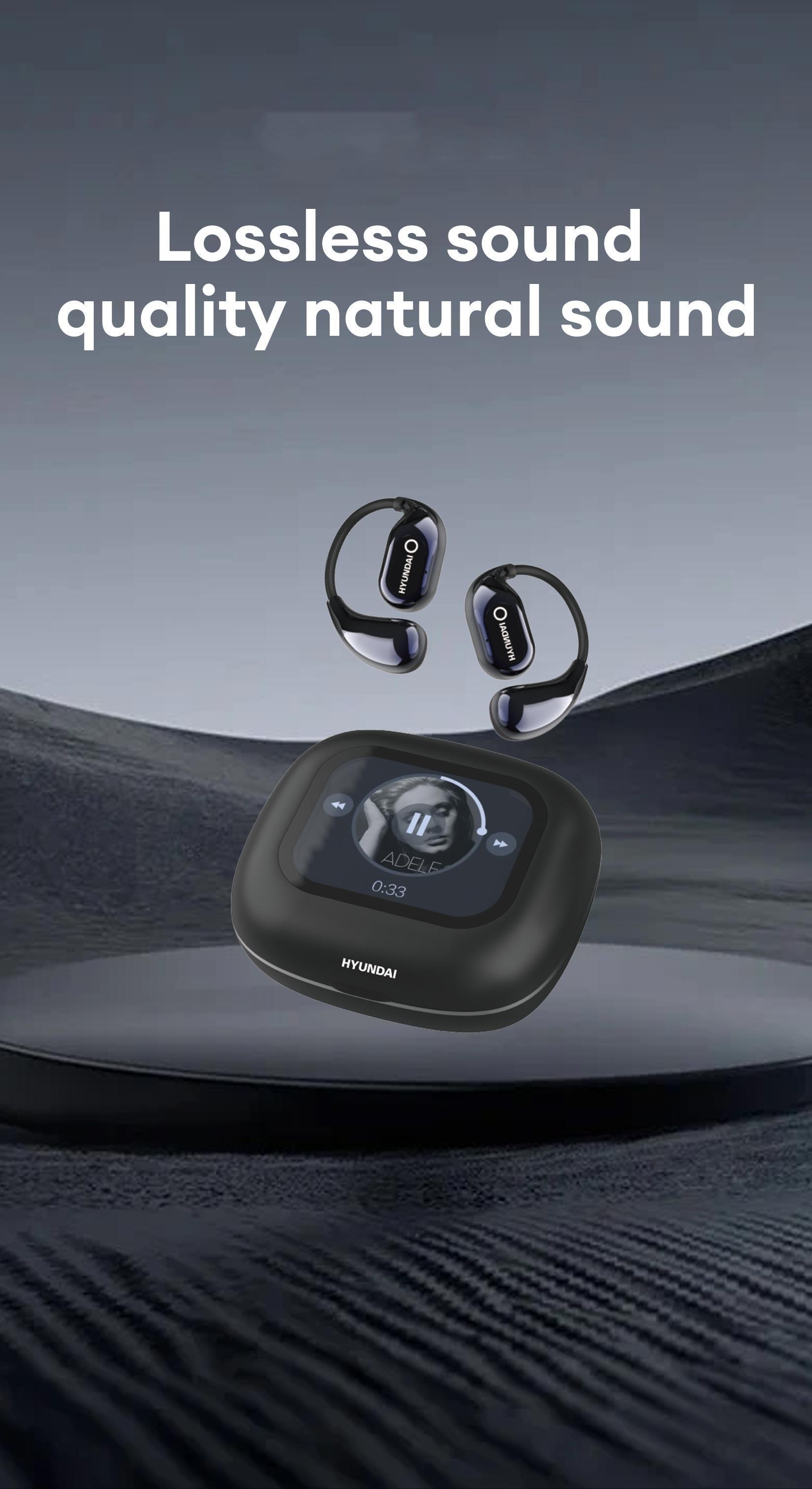 HYUNDAI HY Q18 Pro Electronic Earbud Bluetooth Headset with 2025 Bluetooth 6.0 for Faster, Stable Connection & Low Power Use, Full‑Color Touch Screen, Audio Wireless Headphones for Music & Phone Calls