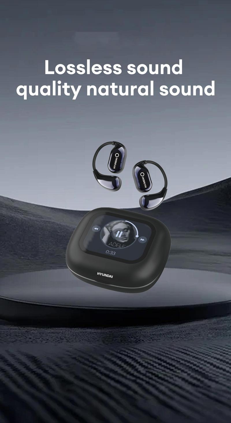 HYUNDAI HY Q18 Pro Electronic Earbud Bluetooth Headset with 2025 Bluetooth 6.0 for Faster, Stable Connection & Low Power Use, Full‑Color Touch Screen, Audio Wireless Headphones for Music & Phone Calls