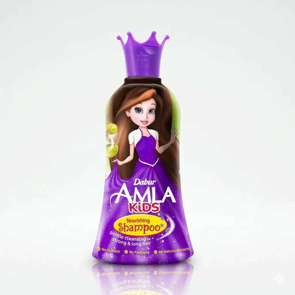 Dabur Amla Kids Strengthening Shampoo, Natural Blend with Almond & Vitamins for Children with Sensitive Scalp, Ammonia Free Liquid, 200 ml, Sensitive Skin