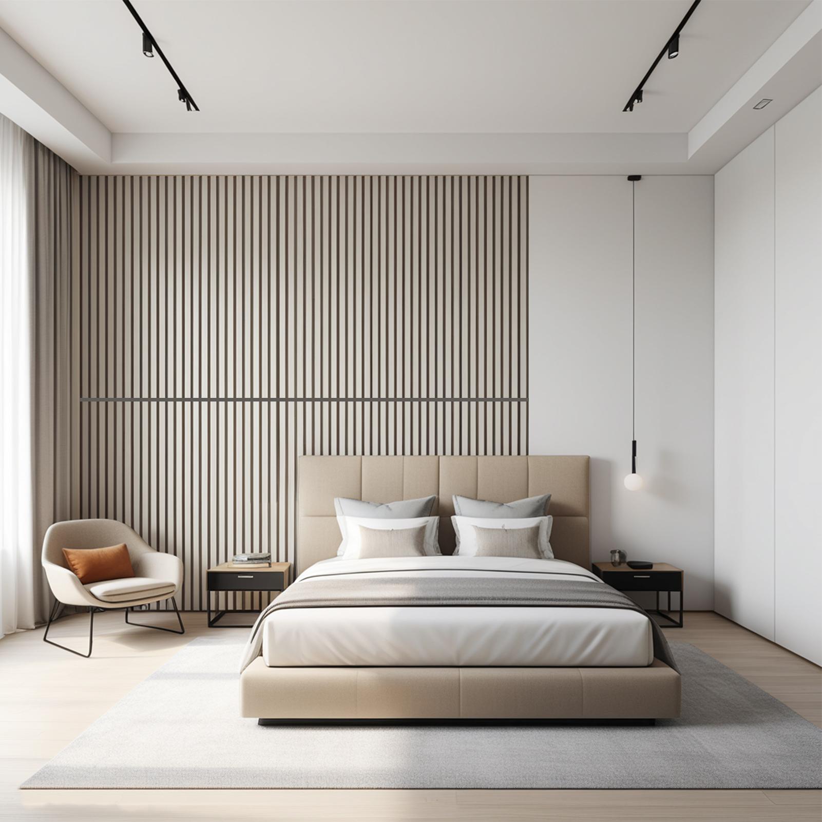 Art3d 4-Pack Acoustic Slat Wall Panels Decor Set,47.2 x 23.6in Elegant Wood Fluted Acoustic Panels for Interior Living Room Elegant Design Wall Treatment Wall Coverage