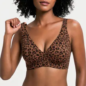 Jelly Wireless Womens Comfortable Wireless Bras Push Up Bralettes Seamless Tshirts Bras Deep V Everyday Bras