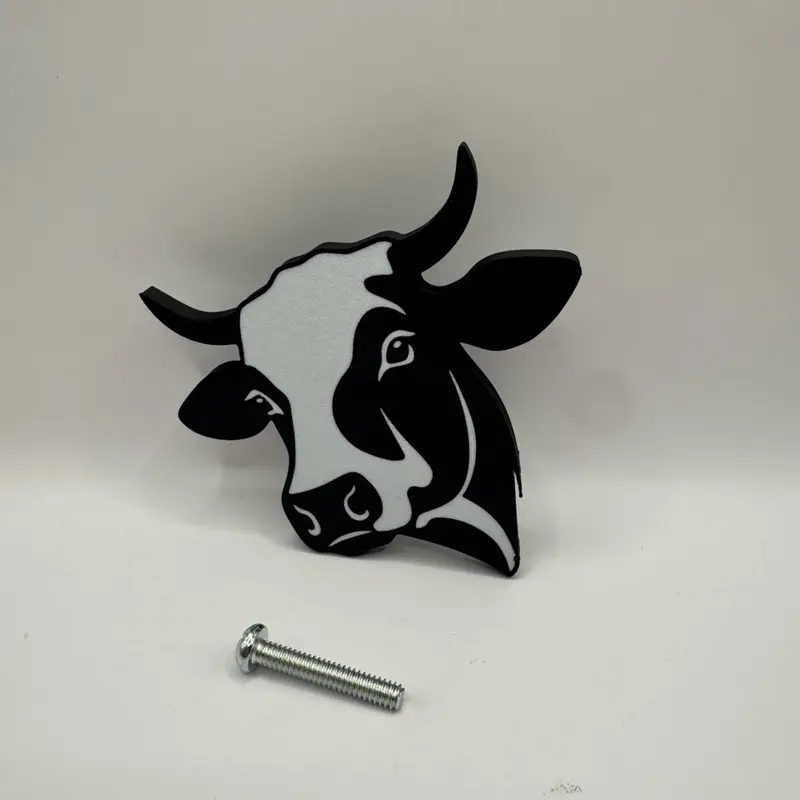 Cute Cow Head Knob Pull Handle for Dresser Cabinet Drawer Kids Room Decoration - Includes Hardware