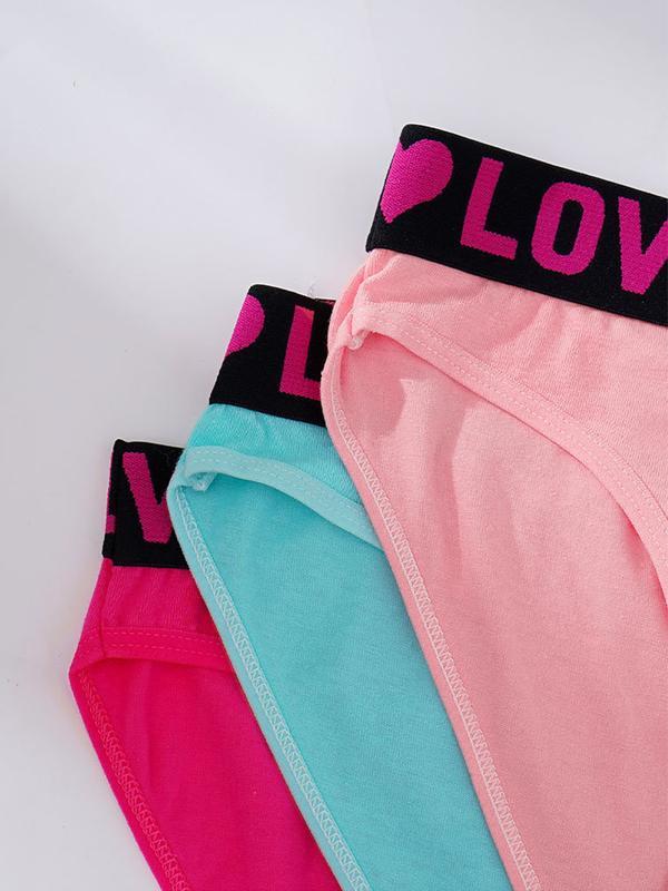 24 pieces of color blocked letter printed underwear, elegant, comfortable, breathable, and elastic close fitting underwear, comfortable women's underwear