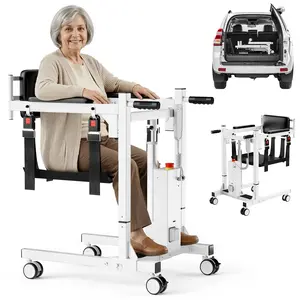 Electric Transfer Lift Chair with Emergency Stop & Battery Display, Foldable Mobility Transfer Chair for Bed, Sofa, Wheelchair & Car