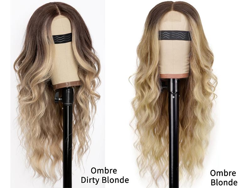 [ AISI HAIR ] Black Wig for Women, Long Wavy Lace Hairline Middle Part Synthetic Heat Resistant Wig for Daily Party-26 Inch