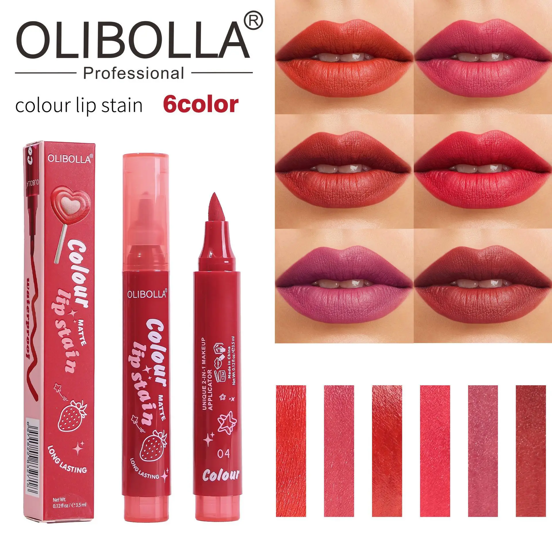 Olibolla 2-in-1 Matte Lip Kit - Long-Lasting, Transfer-Proof Color Set with Liner for Bold Looks, On-the-Go Touch-Ups