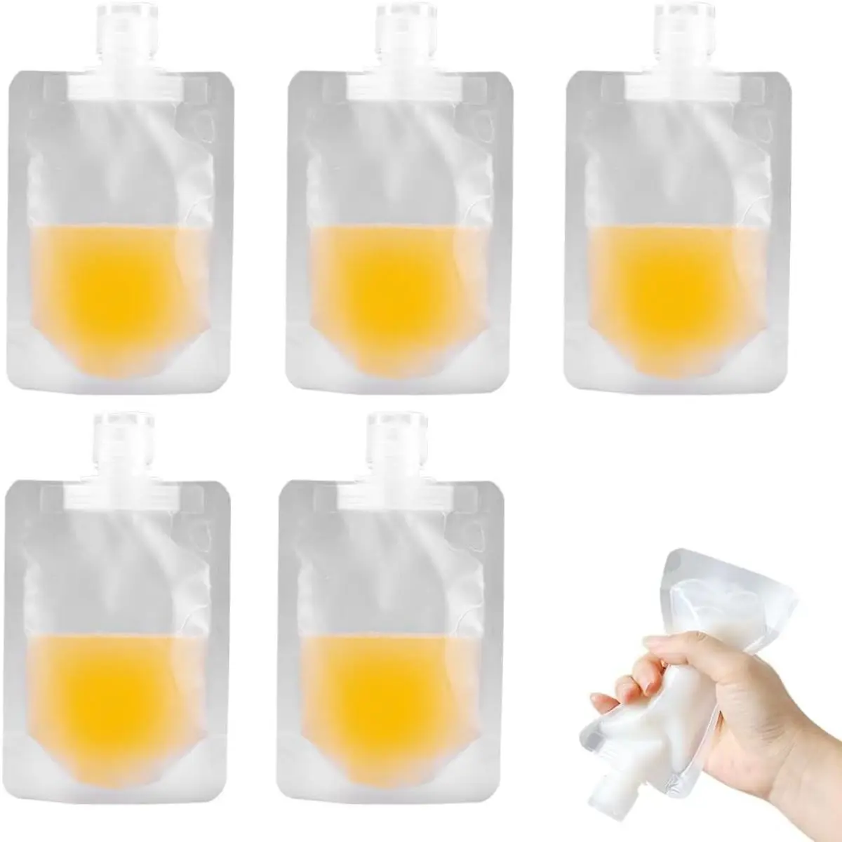 Portable Travel Fluid Makeup Packing Bag, 2025 Upgraded Liquid Pouches For Travel Refillable Liquid Pouches For Shampoo Conditioner Lotion Soap (50ml, 5 Pack)