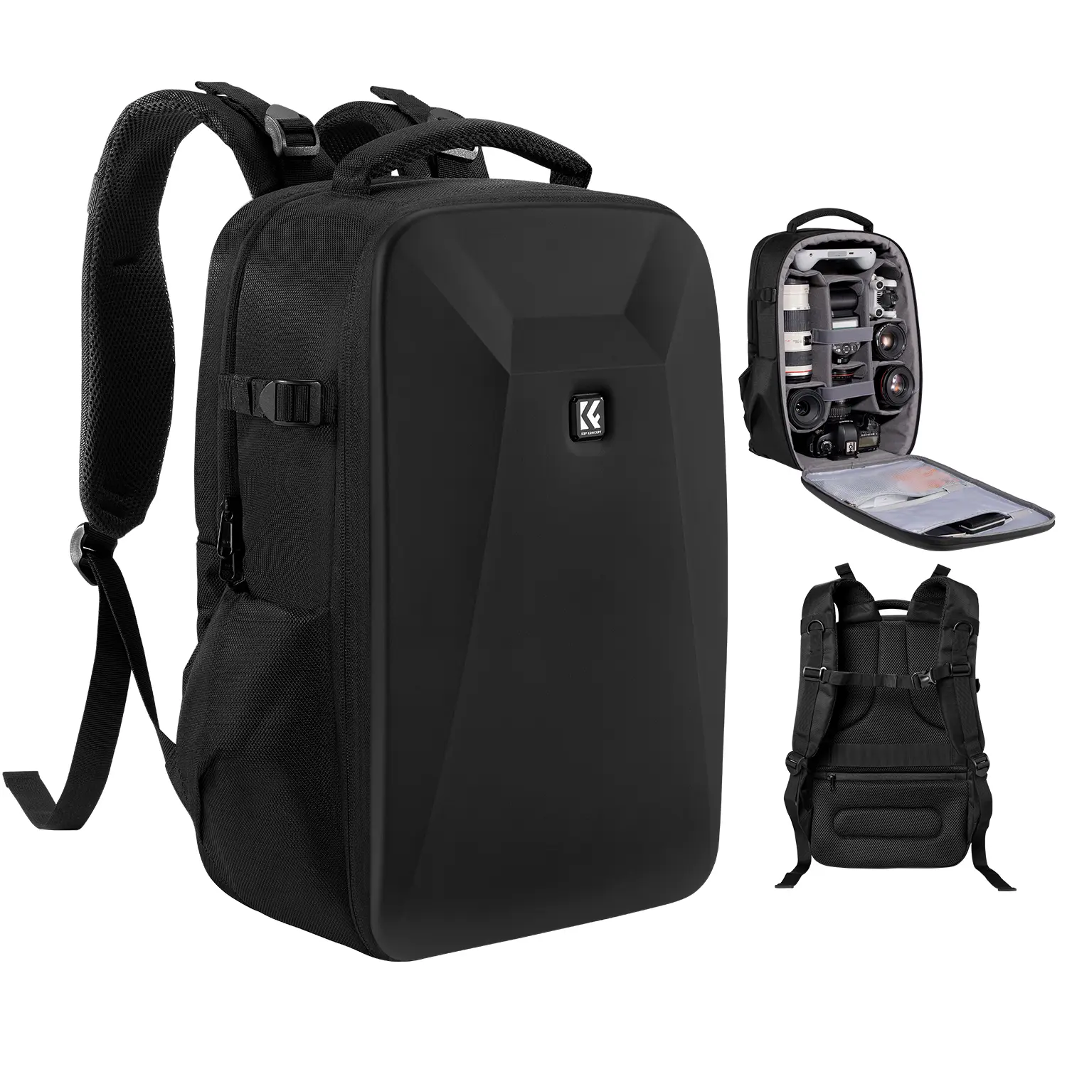 【DealsForYouDays】[K&F CONCEPT]Camera Backpack,Hardshell Photography DSLR Camera Bag with 15-15.6 Inch Laptop Compartment Waterproof Hard Shell Camera Case Compatible with Canon/Nikon/Sony/DJI Mavic Drone