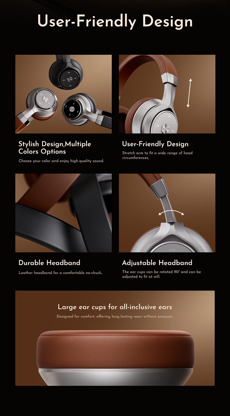 Picun P28X Wireless Bluetooth Earbud Headset, Over-ear, Bluetooth 5.3, 24H Playback, EQ Mode, Microphone, Foldable, Electronic Audio, for Travel & Gaming Audio Electronic Headphone